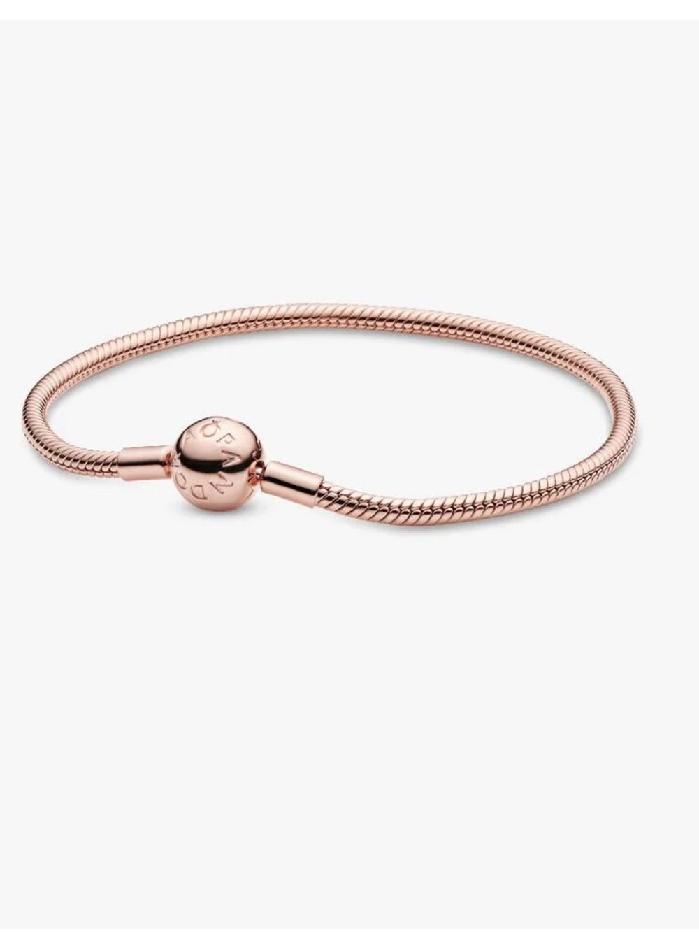 Pandora Moments Rose Gold Snake Chain Bracelet Size 7.5 Inches 🌺❤️🌺